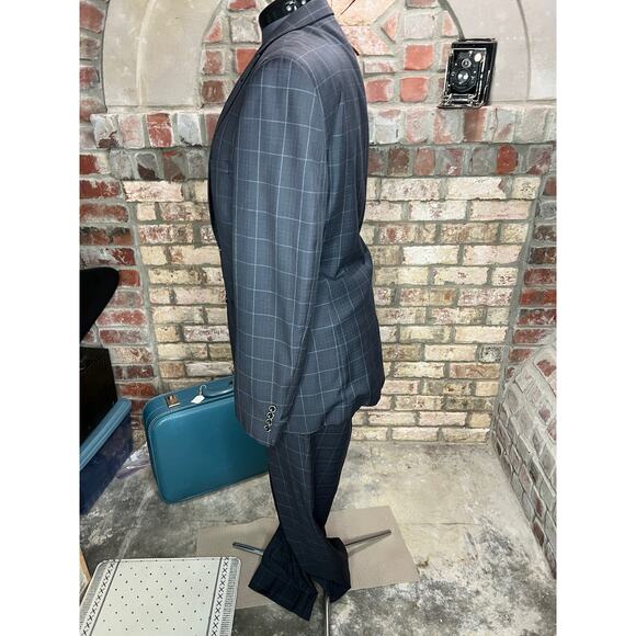 Angelo di Franco suit plaid charcoal white - Picture 9 of 16